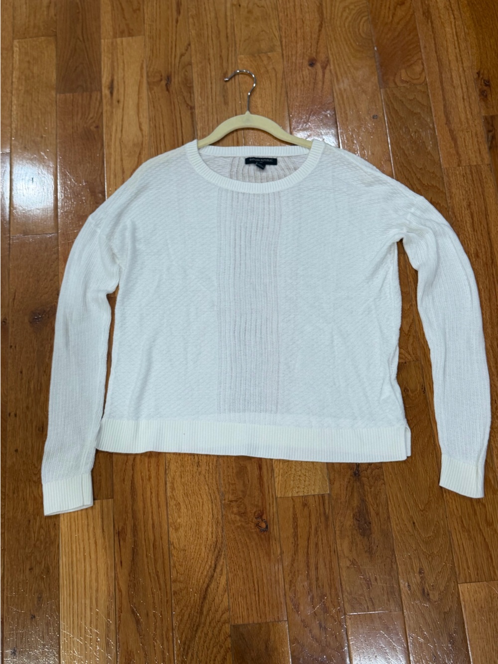 Banana Republic Men's White Crewneck Sweater